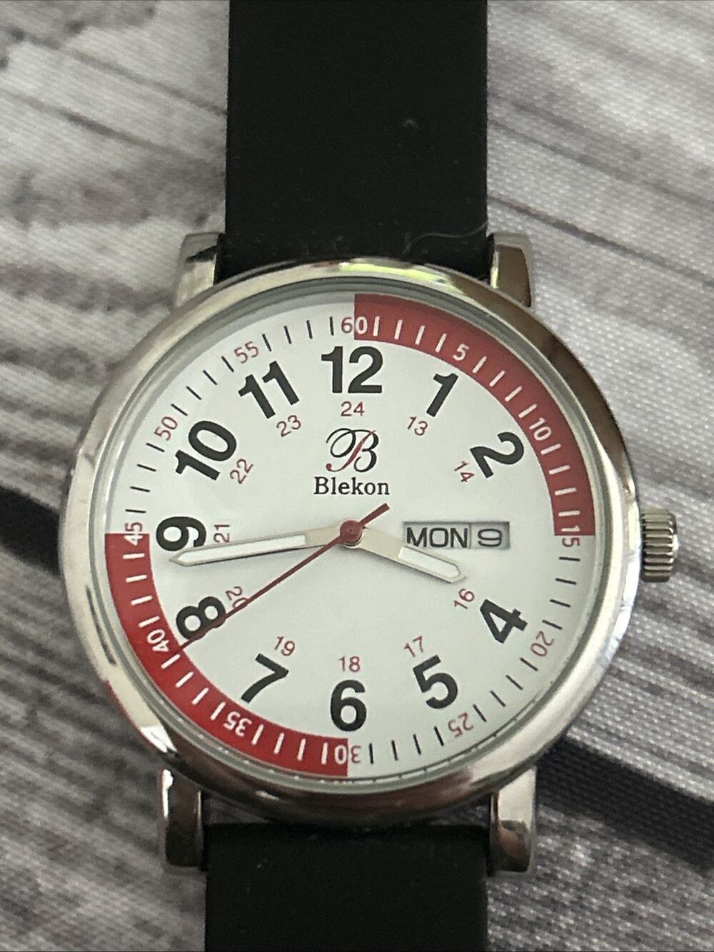 Blekon Easy Read Red And White Dial Quartz Watch